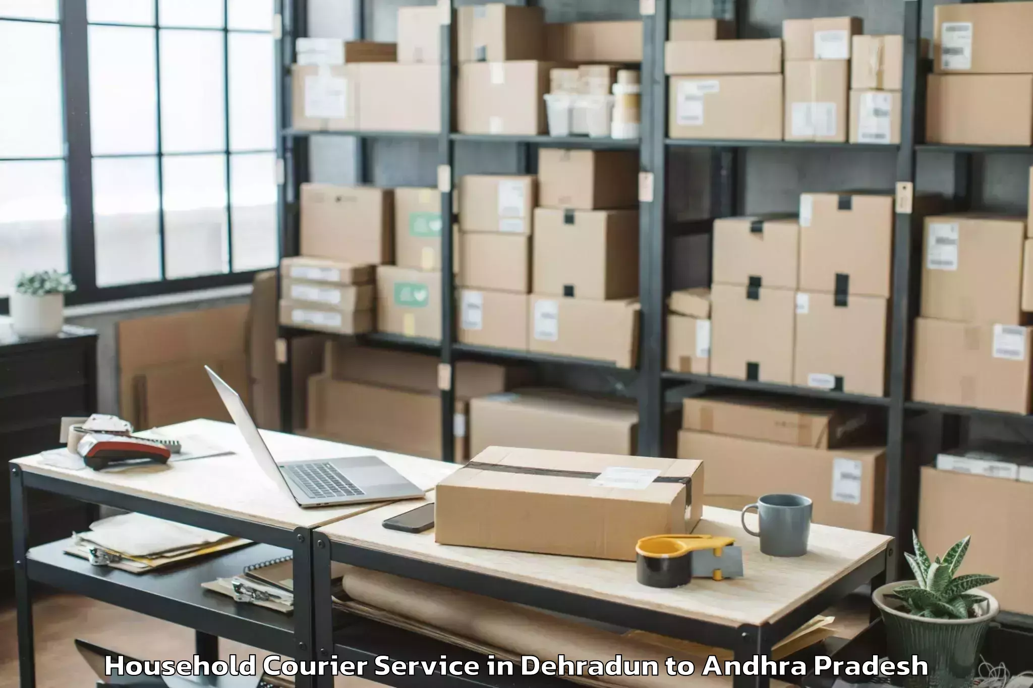 Trusted Dehradun to Sullurupeta Household Courier